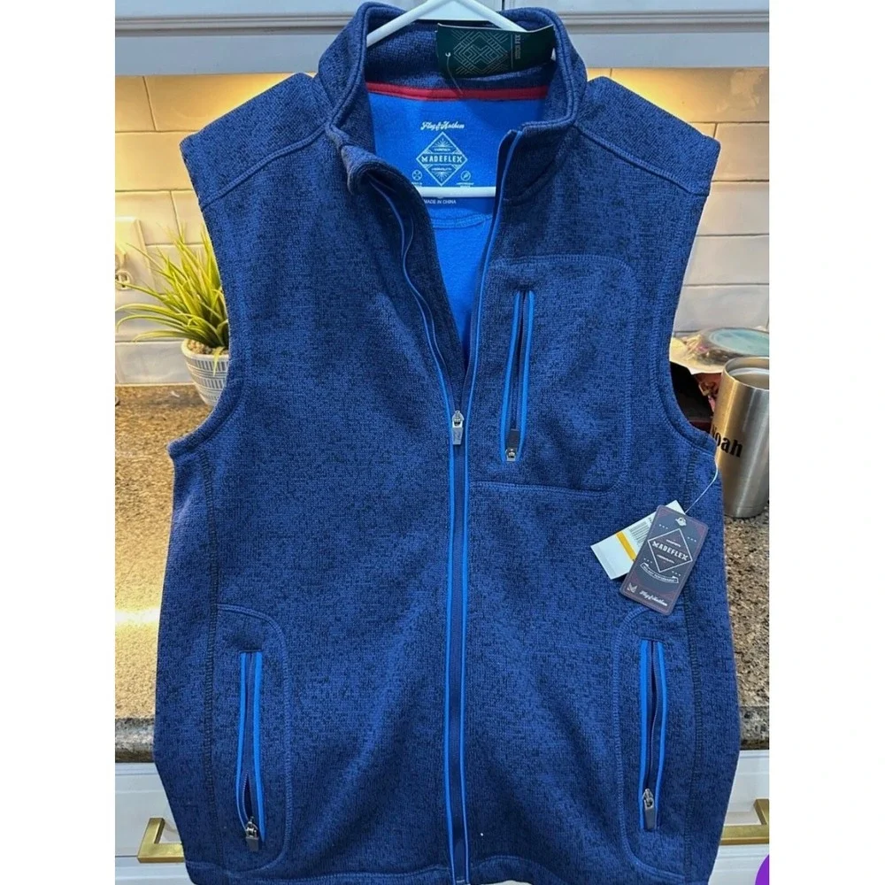 flag‎ & anthem madewell blue full zip nwt vest small